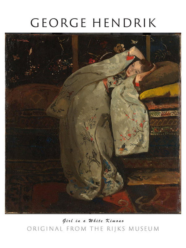 George Hendrik Breitner-Beyaz Kimono İçindeki Kız fineart baskı