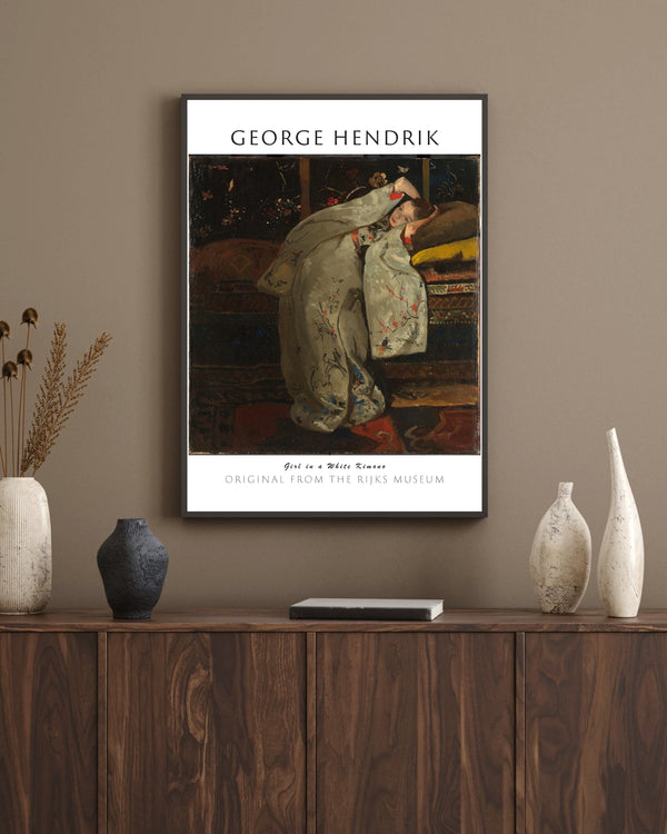 George Hendrik Breitner-Beyaz Kimono İçindeki Kız çerçeve