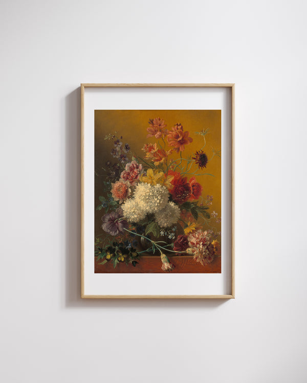 Georgius Jacobus Johannes van Os - Çiçeklerle Natürmort Fine Art Baskı