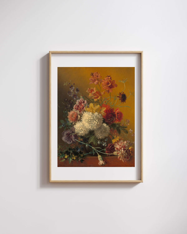 Georgius Jacobus Johannes van Os - Çiçeklerle Natürmort Fine Art Baskı