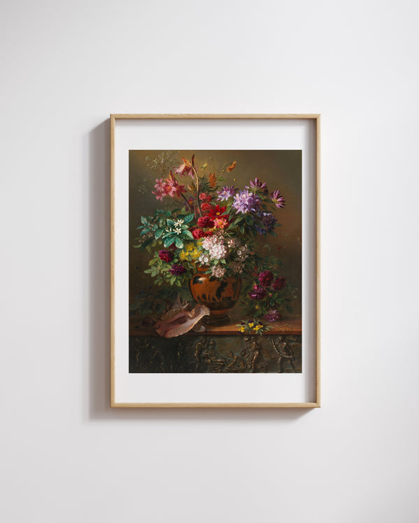 Georgius Jacobus Johannes van Os - Yunan Vazosunda Çiçekler Bahar Alegorisi Fine Art Baskı