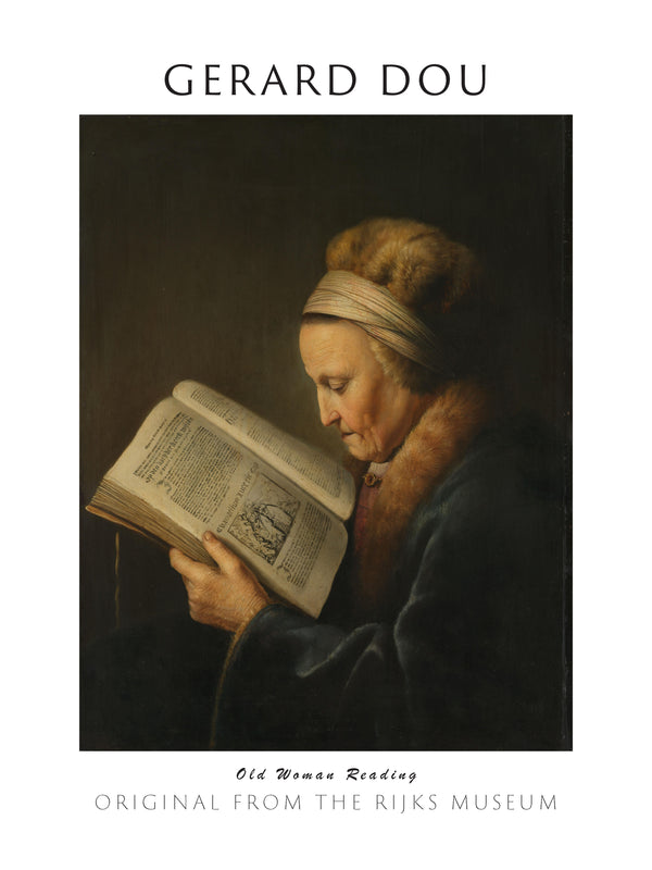 Gerard Dou-Kitap Okuyan Yaşlı Kadın fineart baskı