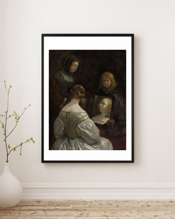 Gerard ter Borch (II)-The Woman in Front of the Mirror