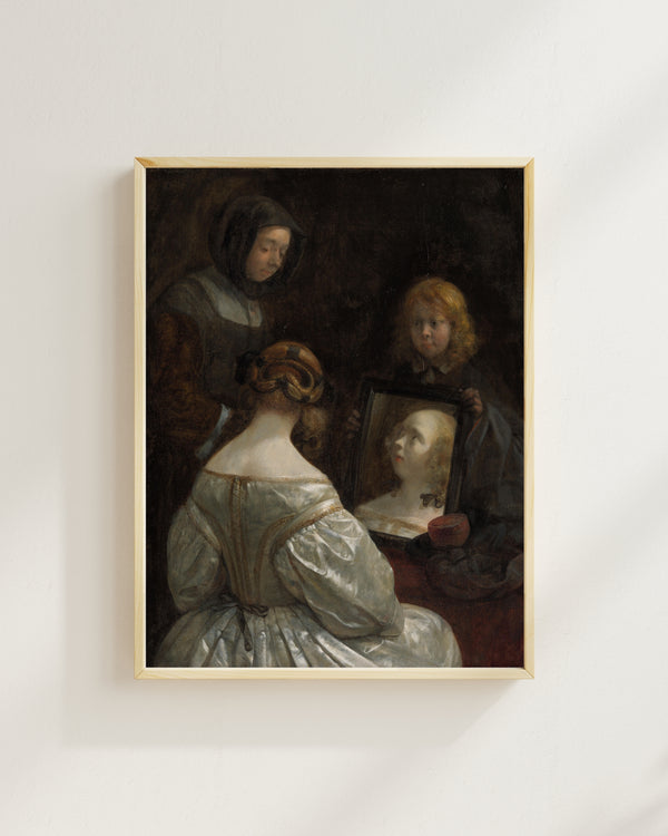 Gerard ter Borch (II)-The Woman in Front of the Mirror