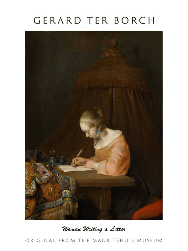 Gerard ter Borch-Mektup Yazarken Kadın fine art baskı