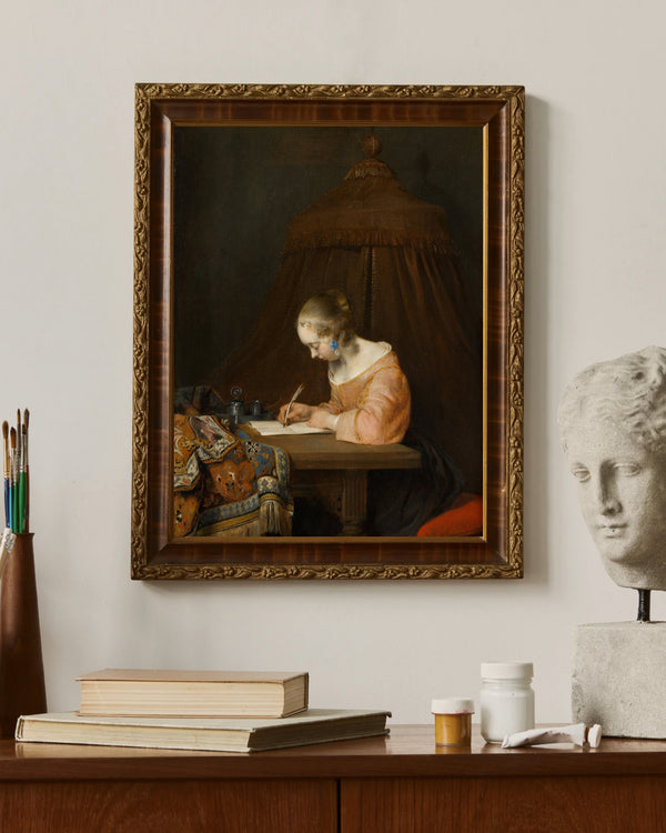 Gerard ter Borch - Mektup Yazarken Kadın çerçeve