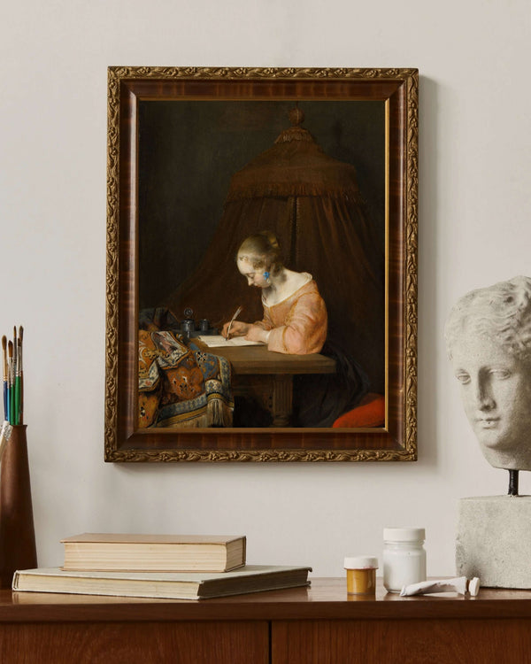 Gerard ter Borch - Mektup Yazarken Kadın çerçeve