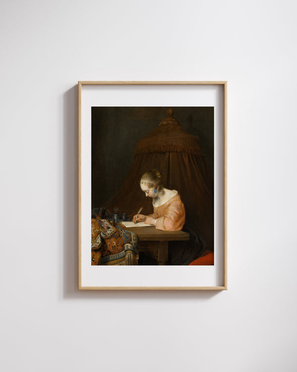 Gerard ter Borch - Mektup Yazarken Kadın fine art baskı