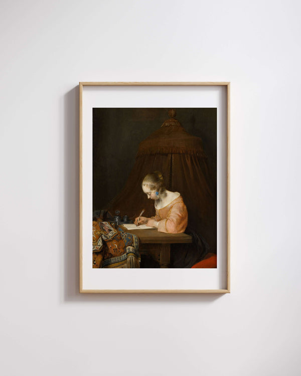Gerard ter Borch - Mektup Yazarken Kadın fine art baskı