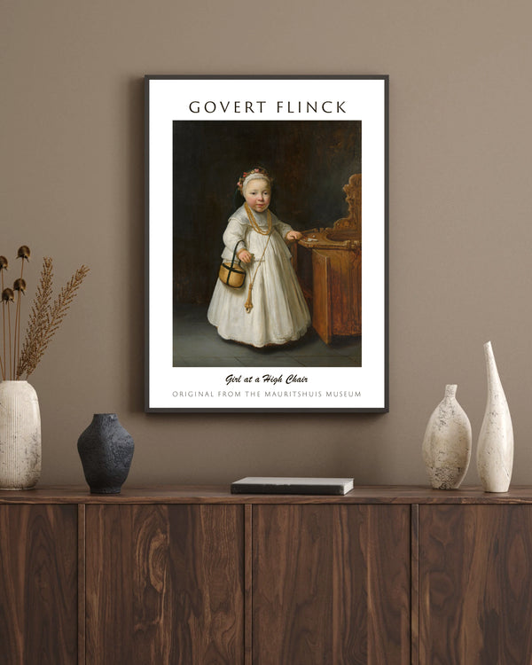 Govert Flinck-Yüksek Sandalyedeki Kız çerçeve