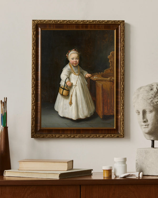 Govert Flinck - Yüksek Sandalyedeki Kız çerçeve