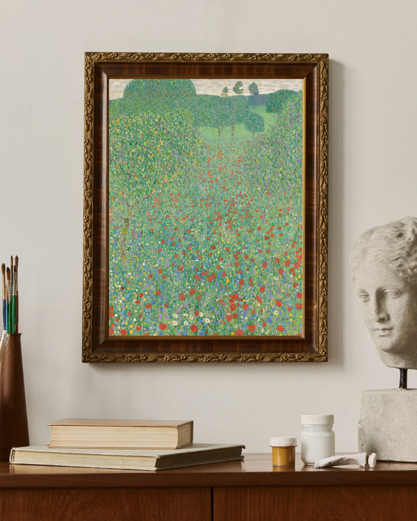 Gustav Klimt - Çiçek Açan Gelincikler çerçeve