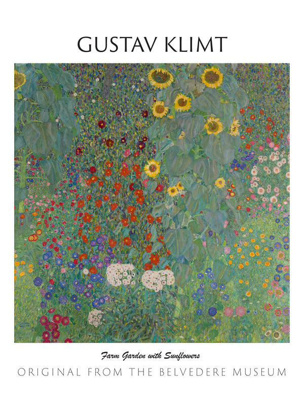 Gustav Klimt-Ayçiçekli Kır Evi Bahçesi fine art baskı