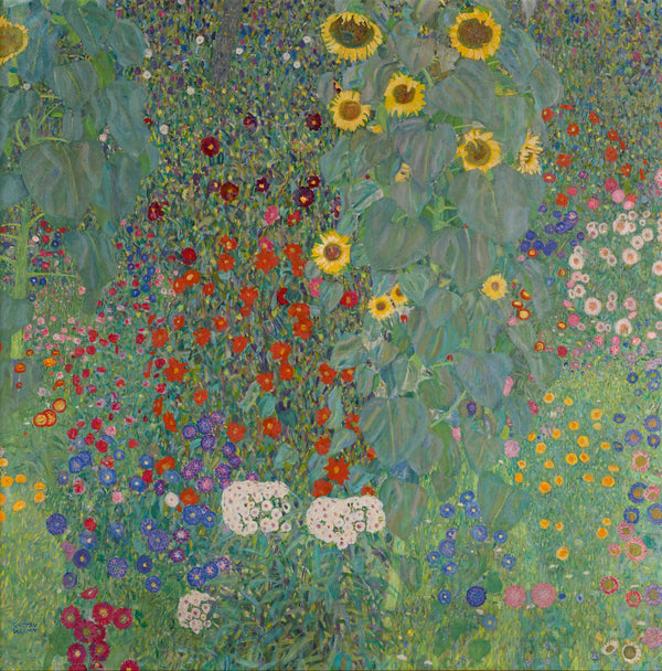 Gustav Klimt - Ayçiçekli Kır Evi Bahçesi