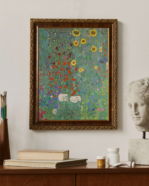 Gustav Klimt - Ayçiçekli Kır Evi Bahçesi