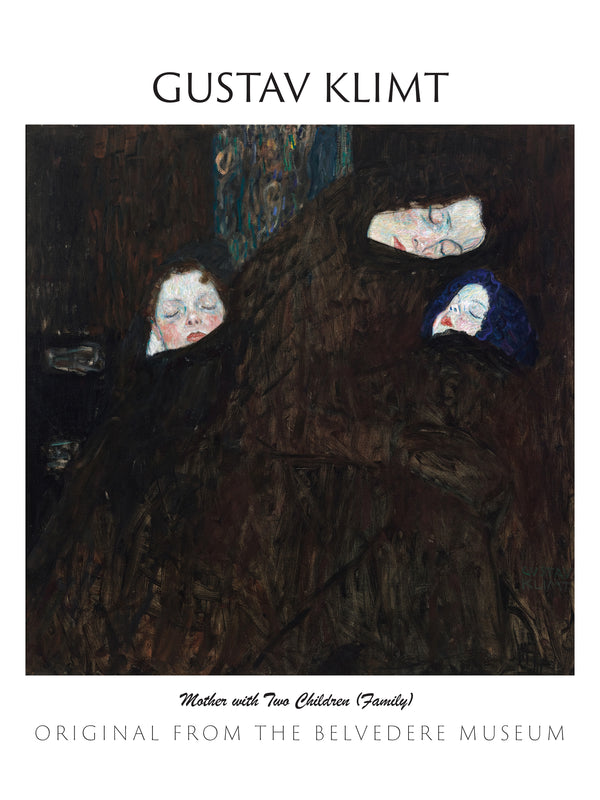 Gustav Klimt-Anne ve İki Çocuk (Aile) fine art baskı