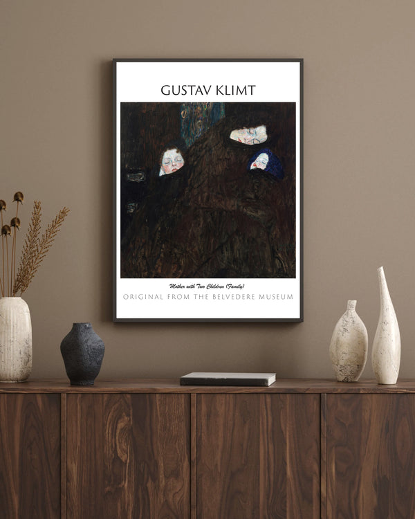 Gustav Klimt-Anne ve İki Çocuk (Aile) çerçeve