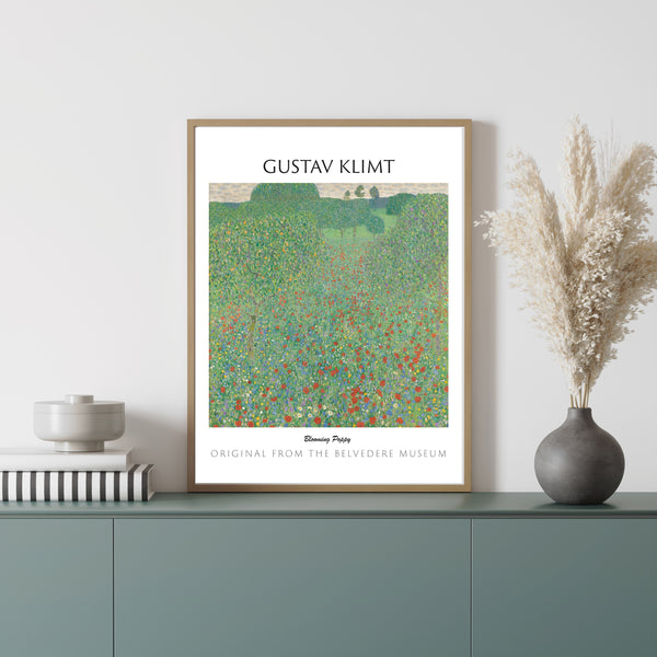 Gustav Klimt-Çiçek Açan Gelincikler çerçeve