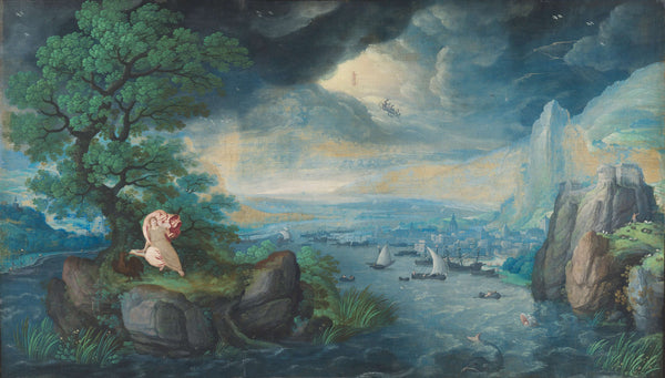 Hans Bol-Patmos’ta Aziz John Evangelist' in Hayali Manzarası tablo