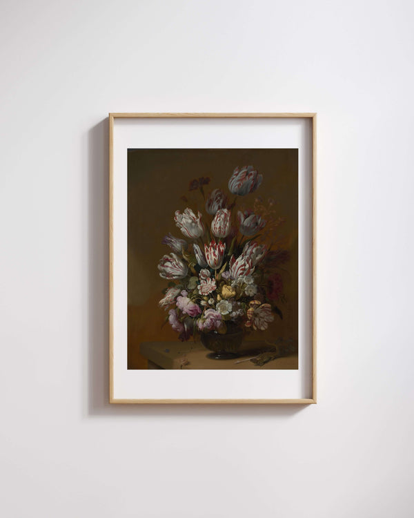 Hans Bollongier - Çiçeklerle Natürmort Fine Art Baskı