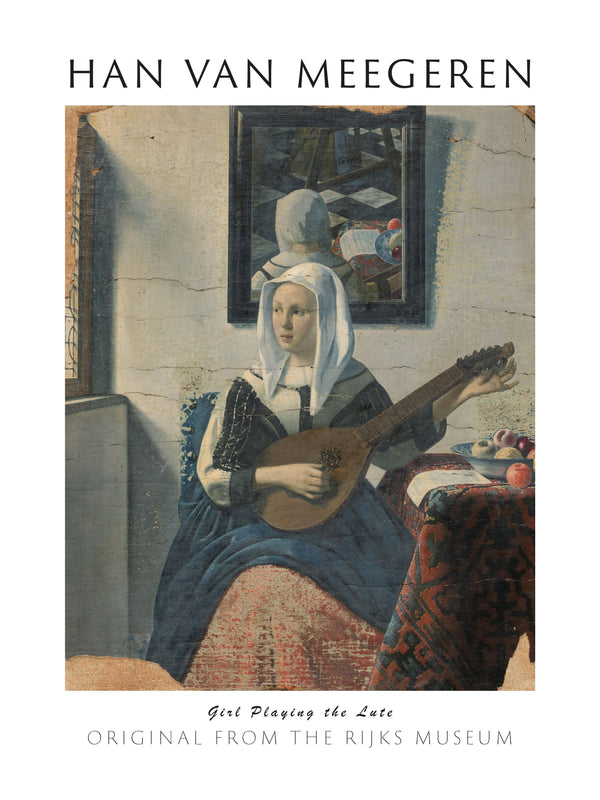 Han van Meegeren-Lute Çalan Kız fine art baskı
