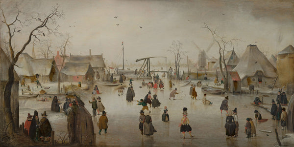 Hendrick Avercamp-Buz Üzerinde Eğlence tablo
