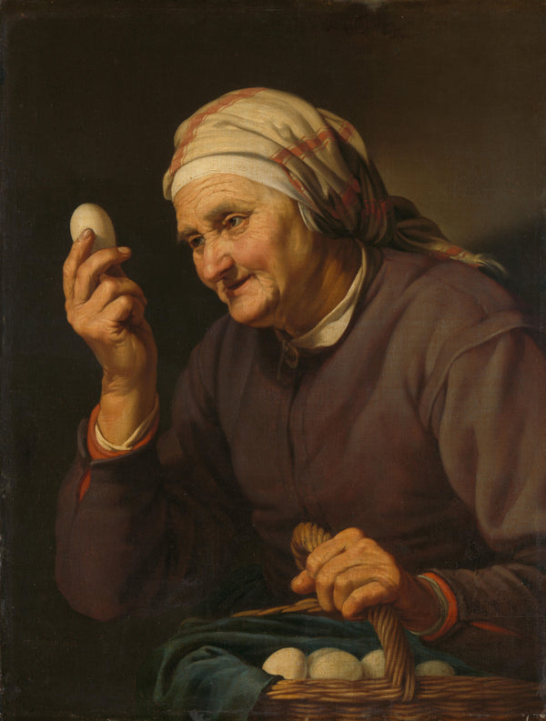 Hendrick Bloemaert - Yumurtacı Yaşlı Kadın tablo
