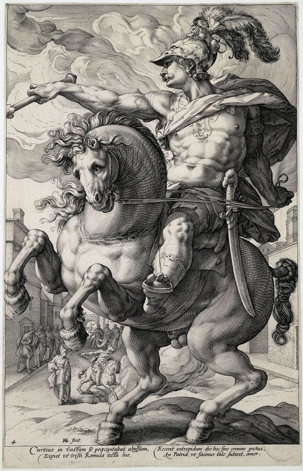 Hendrick Goltzius - Marcus Curtius fine art baskı