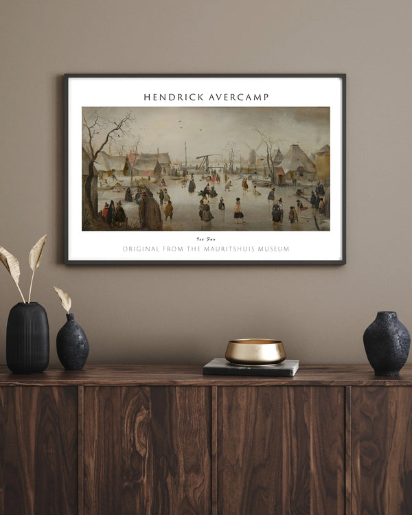 Hendrick Avercamp-Buz Üzerinde Eğlence çerçeve