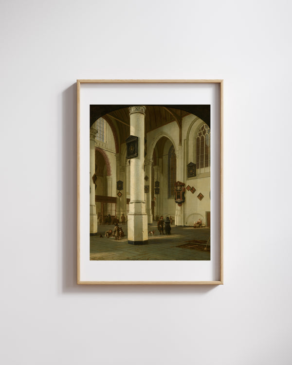 Hendrick van Vliet - Delft'teki Eski Kilisenin İç Mekânı fine art baskı