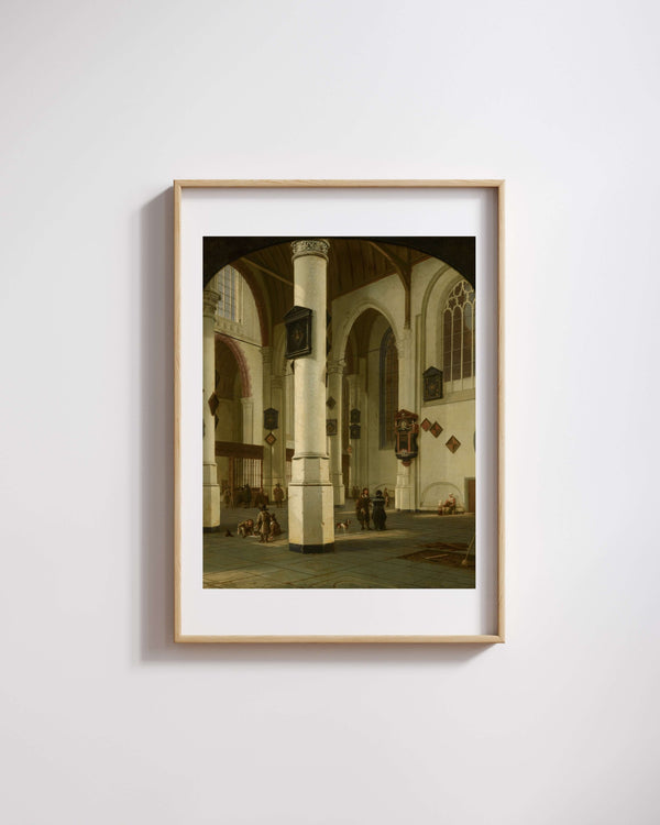 Hendrick van Vliet - Delft'teki Eski Kilisenin İç Mekânı fine art baskı