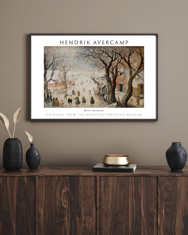 Hendrik Avercamp - Kış Manzarası çerçeve