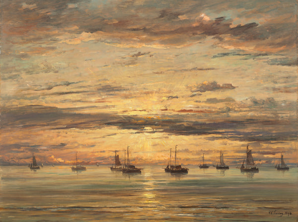 Hendrik Willem Mesdag - Scheveningen’de Gün Batımı Tablo