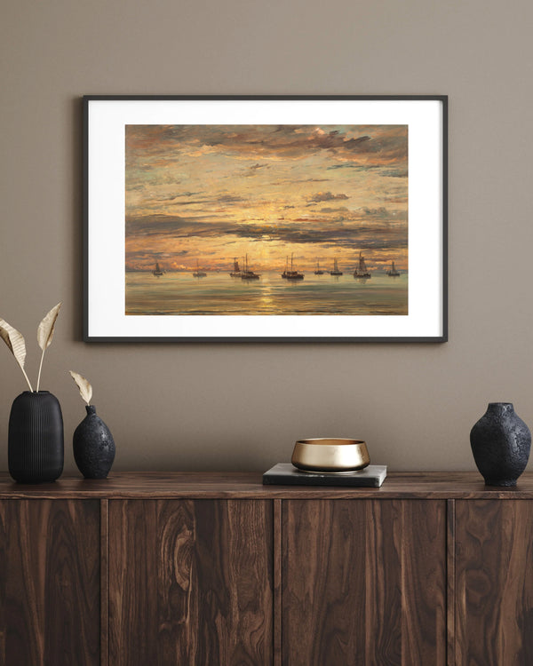 Hendrik Willem Mesdag - Scheveningen’de Gün Batımı Çerçeve