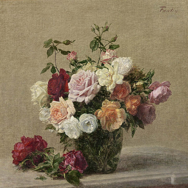 Henri Fantin-Latour - Cam Kürede Güller
