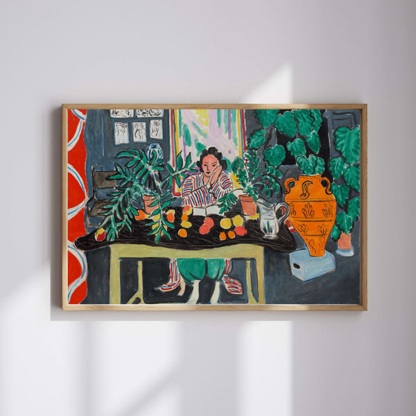 Henri Matisse - Etrüsk Vazolu İç Mekân Fine Art Baskı