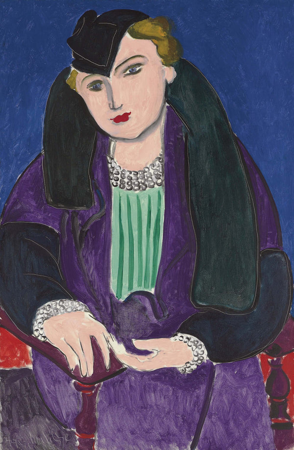Henri Matisse - Mavi Paltolu Portre fine art baskı