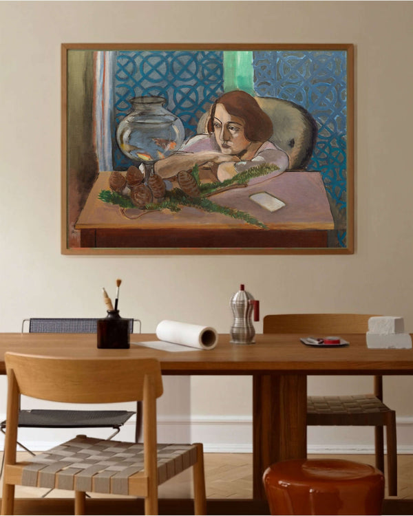 Henri Matisse - Akvaryumun Önündeki Kadın Fine Art Baskı