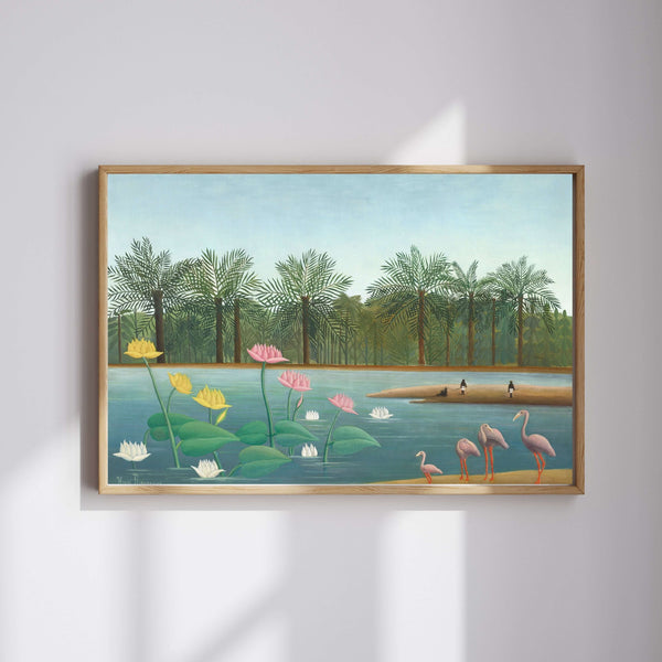 Henri Rousseau - Flamingolar fine art baskı