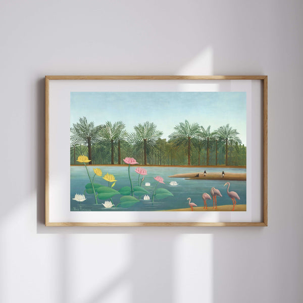 Henri Rousseau - Flamingolar fine art baskı