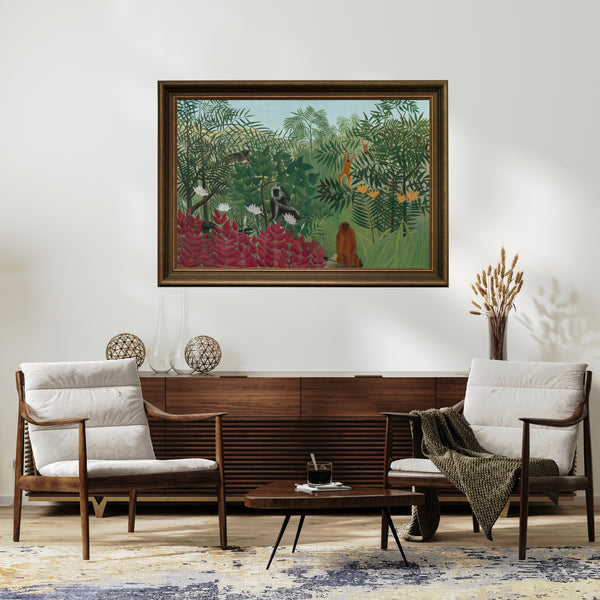 Henri Rousseau - Maymunlu Tropik Orman Fine Art Baskı