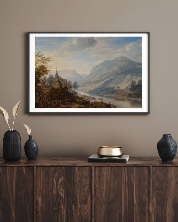Herman Saftleven - Reineck’te Ren Nehri Görünümü fine art baskı