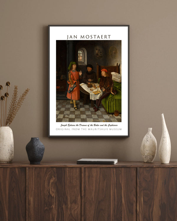 Jan Mostaert-Yusuf, Fırıncı ve Saka Başı’nın Rüyalarını Yorumlarken çerçeve