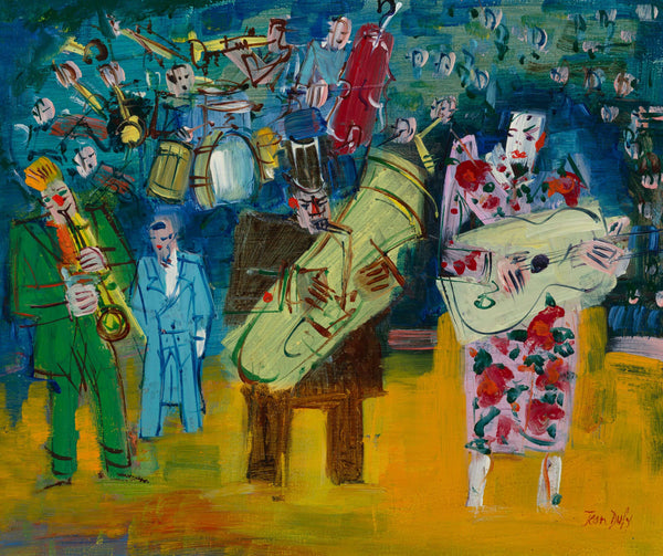 Jean Dufy - Üç Müzisyen Palyaço fine art baskı