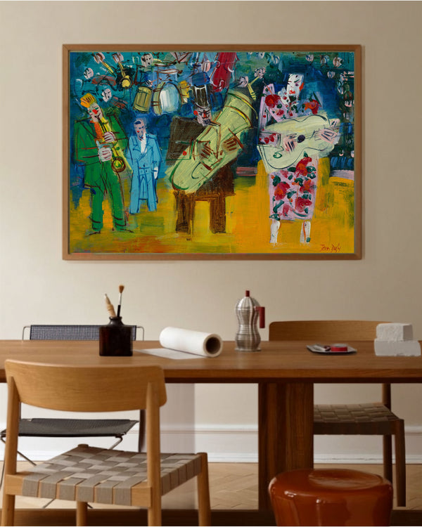 Jean Dufy - Üç Müzisyen Palyaço fine art baskı