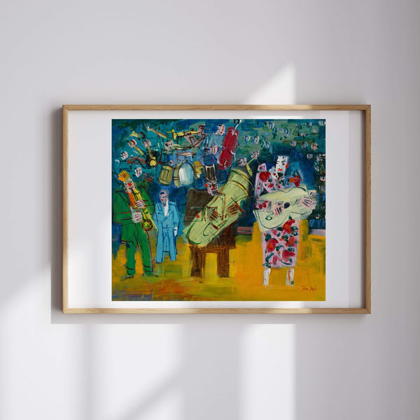 Jean Dufy - Üç Müzisyen Palyaço fine art baskı