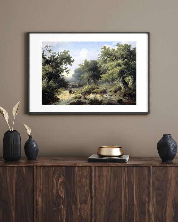 Jacob Cremer - Yolcularla Orman Manzarası Fine Art Baskı