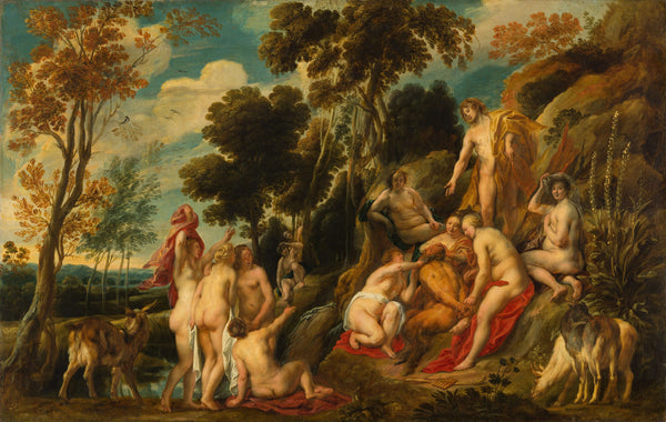 Jacob Jordaens-Pan’ın Sakalını Kesen Nymfler tablo