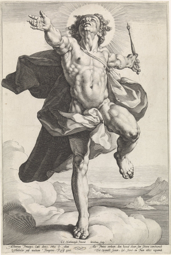Jacob Matham - Helios Olarak Apollon fine art baskı
