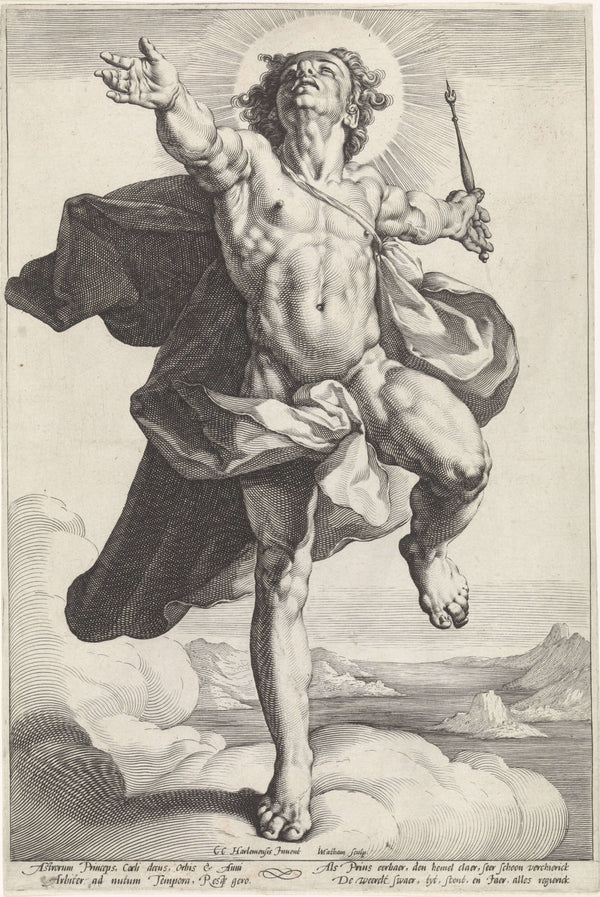 Jacob Matham - Helios Olarak Apollon fine art baskı